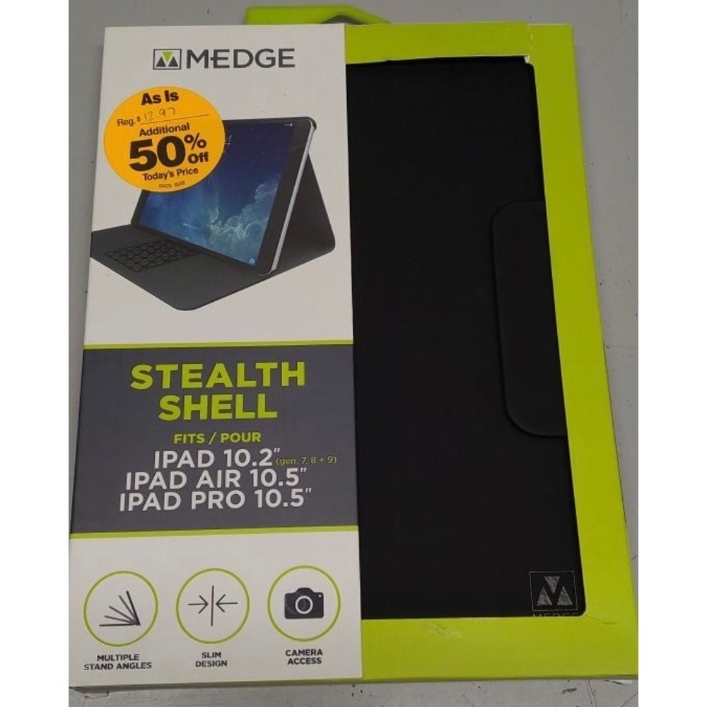 M-Edge Stealth Shell Case for iPad 10.2 iPad Air 10.5 iPad Pro 10.5‎ Black Folio